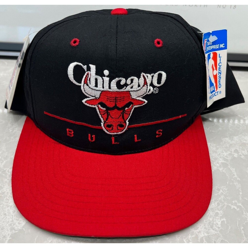 Chicago Bulls NWT Vintage 90's Twins Enterprise Snapback Hat Split Bar Mens RARE